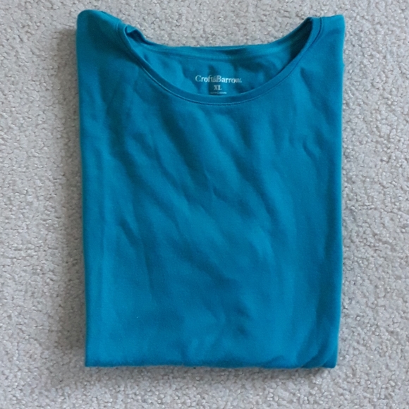 Croft & Barrow Turquoise Short Sleeve Tee Size XL - Picture 1 of 6